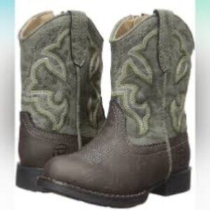 ROPER BOYS TODDLER BROWN VAMP WITH GREEN SHAFT SIZE 5